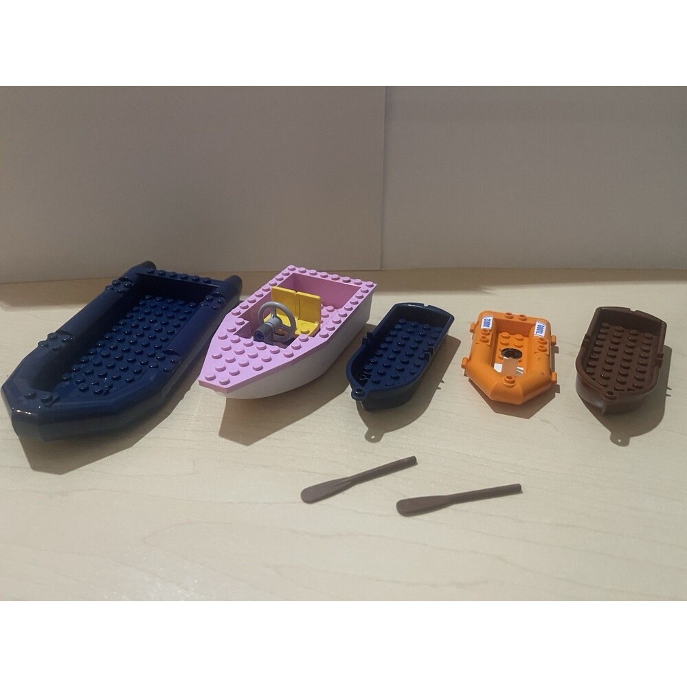 5x LEGO Raft Boat Lot Brown Orange Blue Pink Canoe Rafts Boats